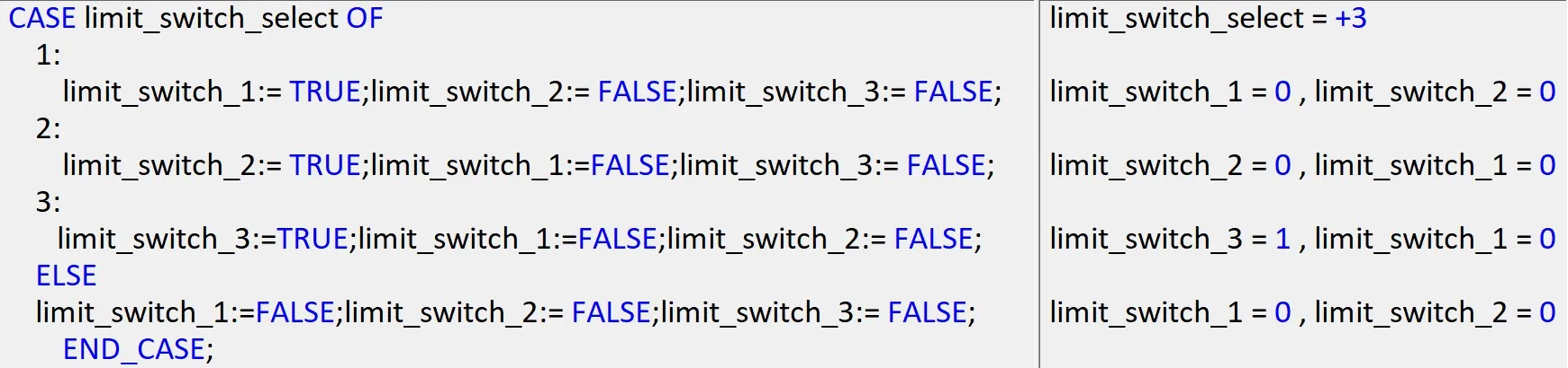 OMRON CX-Programmer Structured Text CASE OF Statement